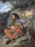 Gustave Courbet Young man in a Landscape or The Guitarreor USA oil painting artist
